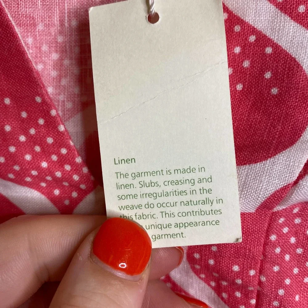 NEW Boden Ikat Pink Linen Dress, NWT - Picture 7 of 7